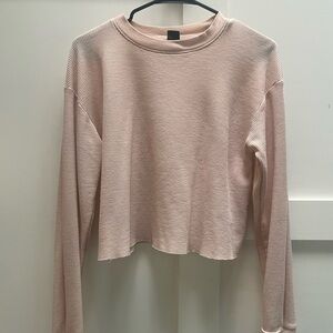 target Wild Fable Cropped Pink Henley shirt size small